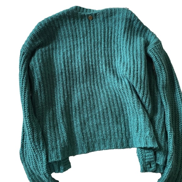 Billabong teal knitted cropped cardigan, size m - Picture 3 of 3